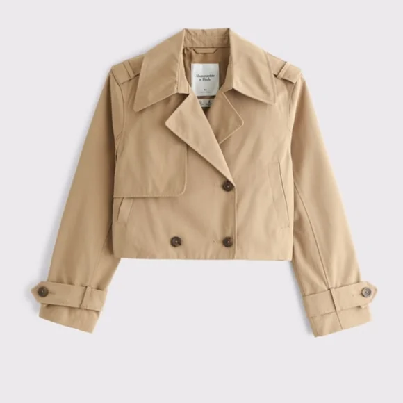 Abercrombie & Fitch Cropped Trench Coat Small NWT - Picture 2 of 7